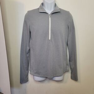 Under Armour Run Threadborne Men’s Medium Gray Quarter Zip Fitted Active Top